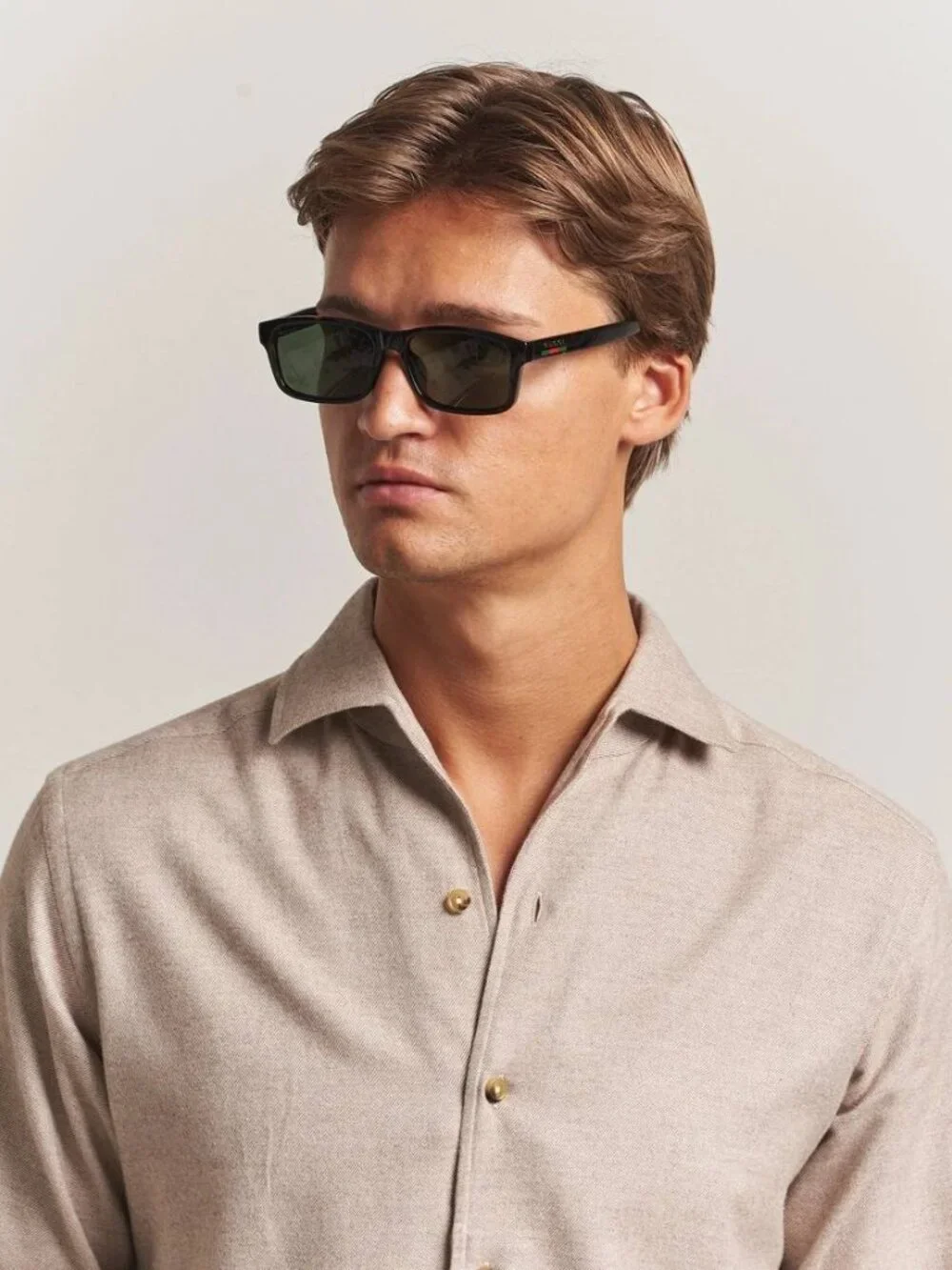 Gucci GG1986SA 003 Rectangle Sunglasses - Green/Brown